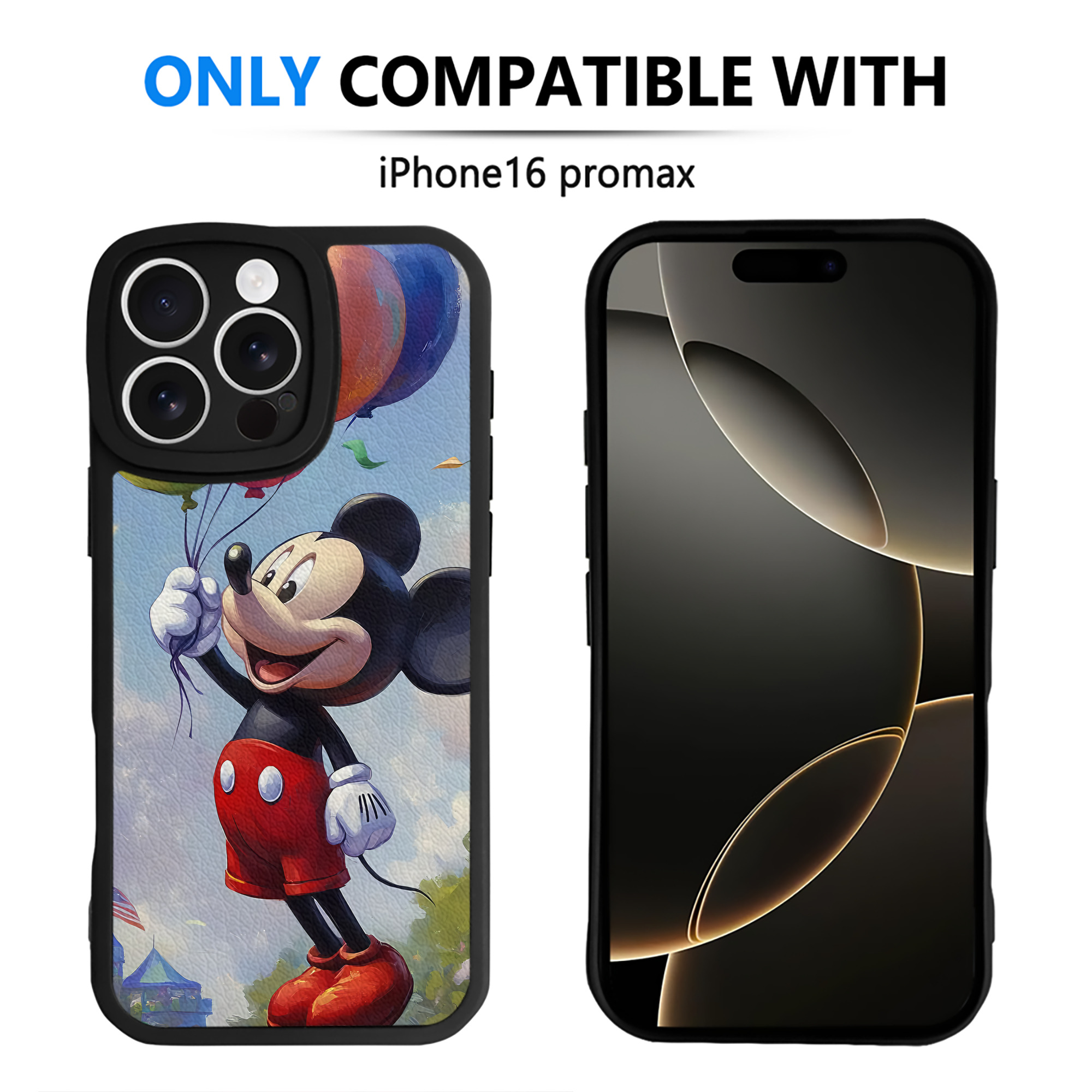 （画像用） ミッキーマウス Mickey Mouse 【iPhone 16シリーズ対応】シリコンスマホケース（レザー調） 材質：シリコン